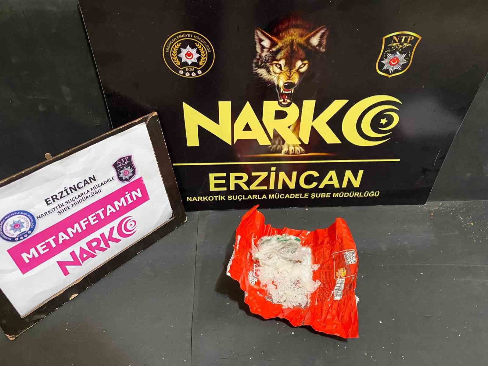 Erzincan’da bir miktar metamfetamin ele geçirildi