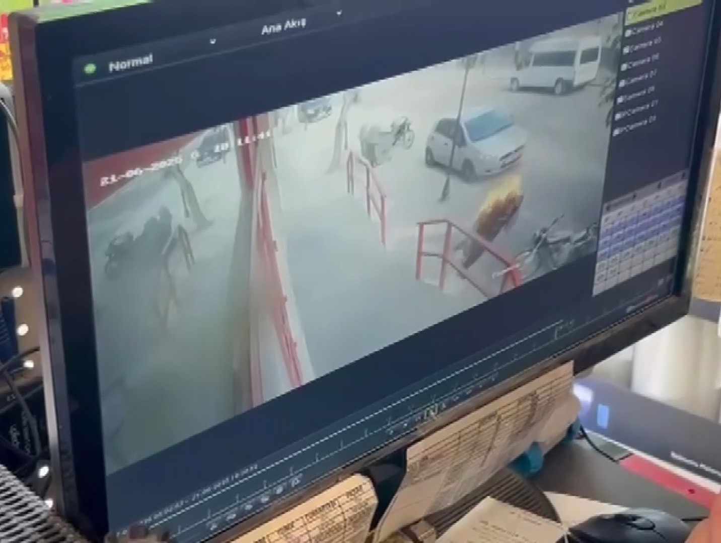 Jeneratör bir anda alev aldı, o anlar güvenlik kameralarına yansıdı