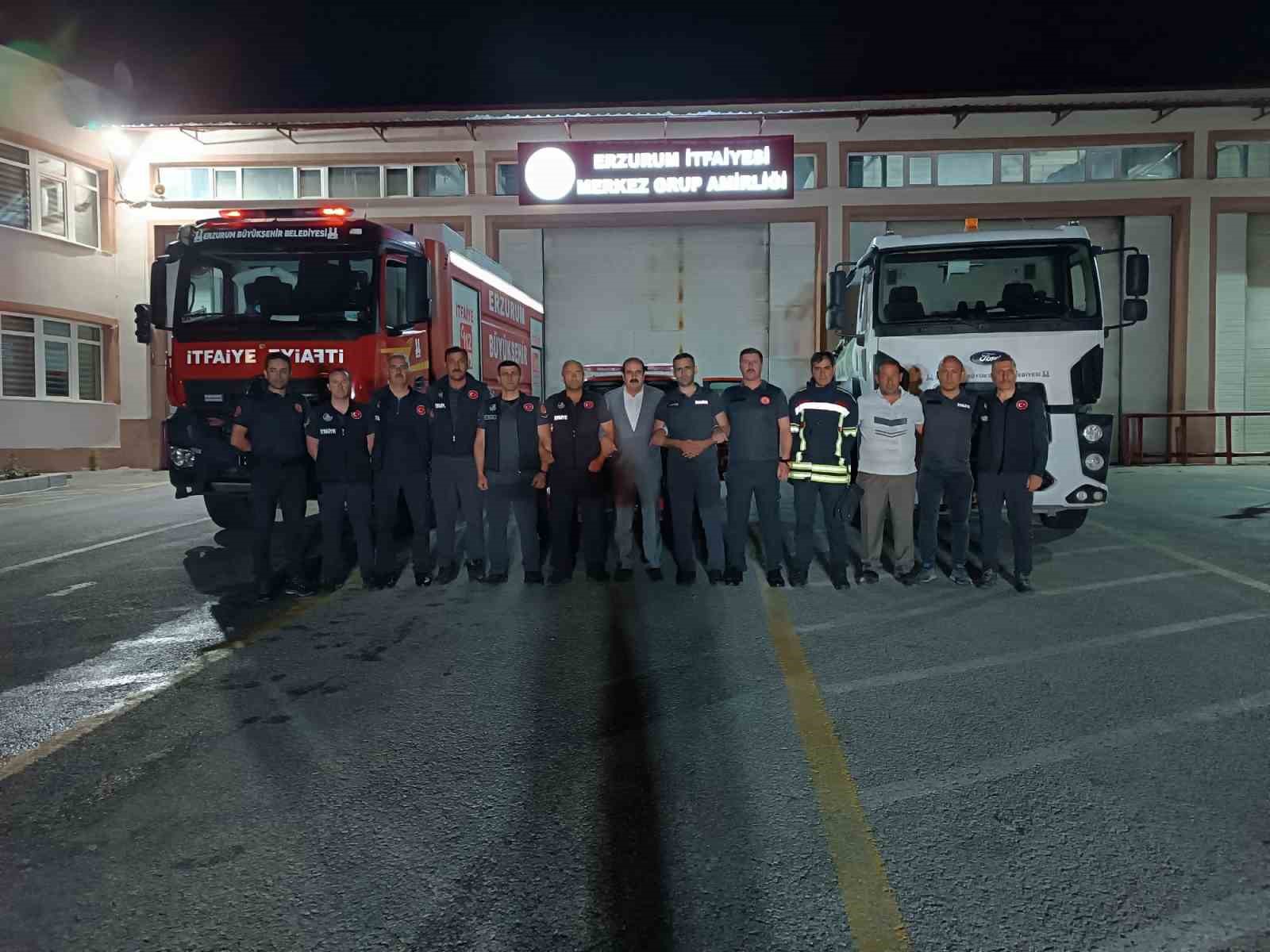 Erzurum’dan Hatay’a itfaiye desteği