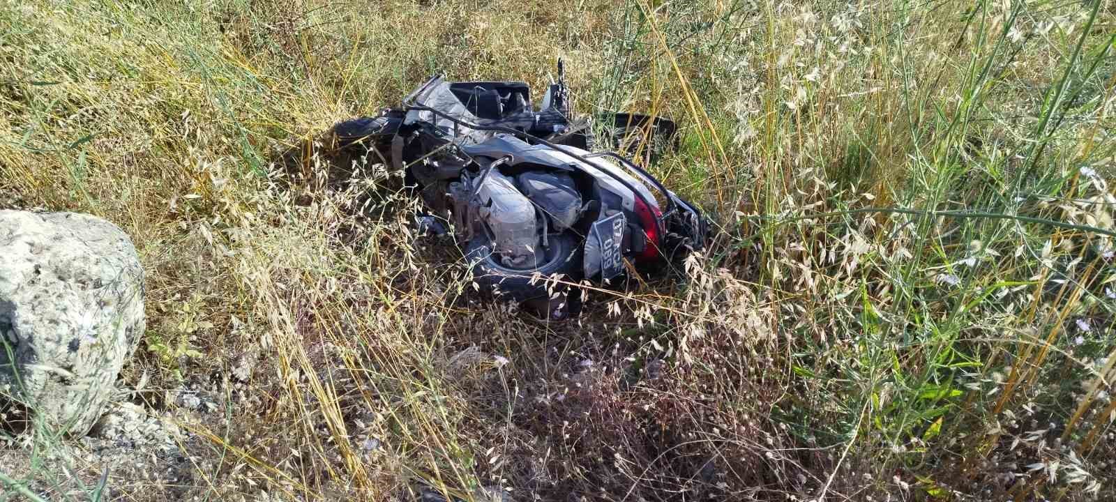 Devrilen motosikletin sürücüsü yaralandı