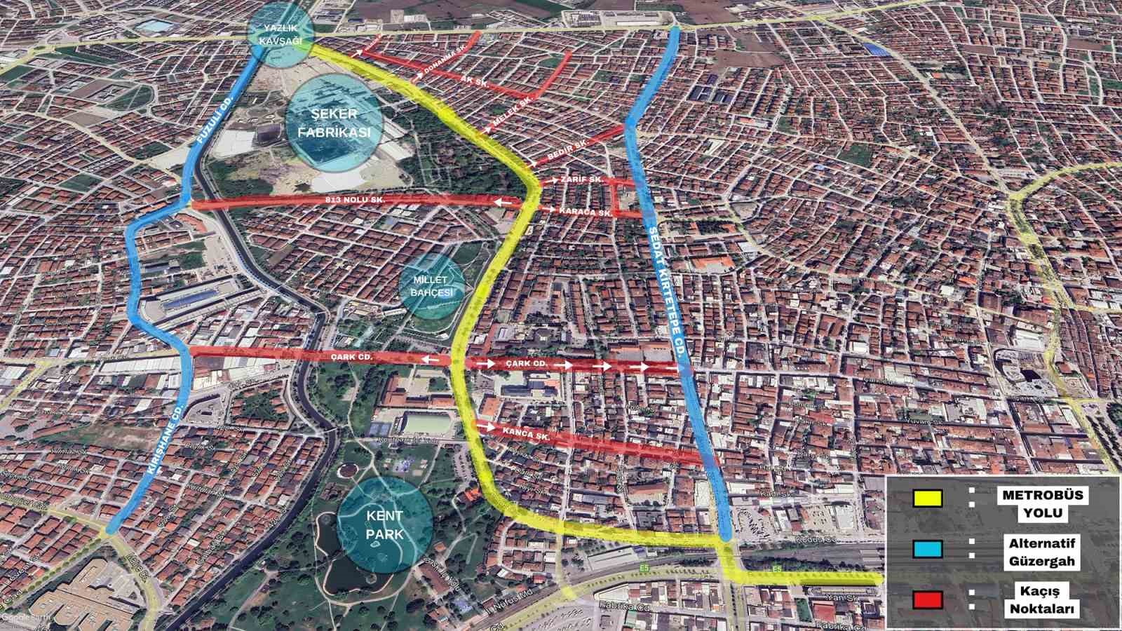 Metrobüs hattı projesinin ardından sürücülere alternatif güzergah bilgilendirmesi