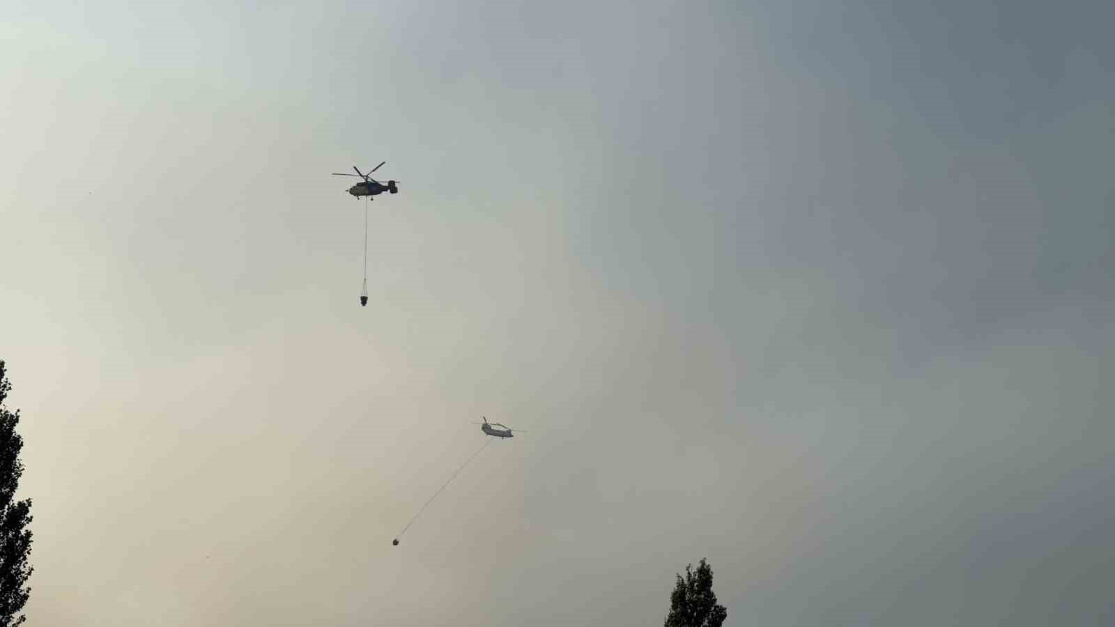 Manisa’nın Ahmetli ilçesindeki orman yangınına müdahale sürüyor