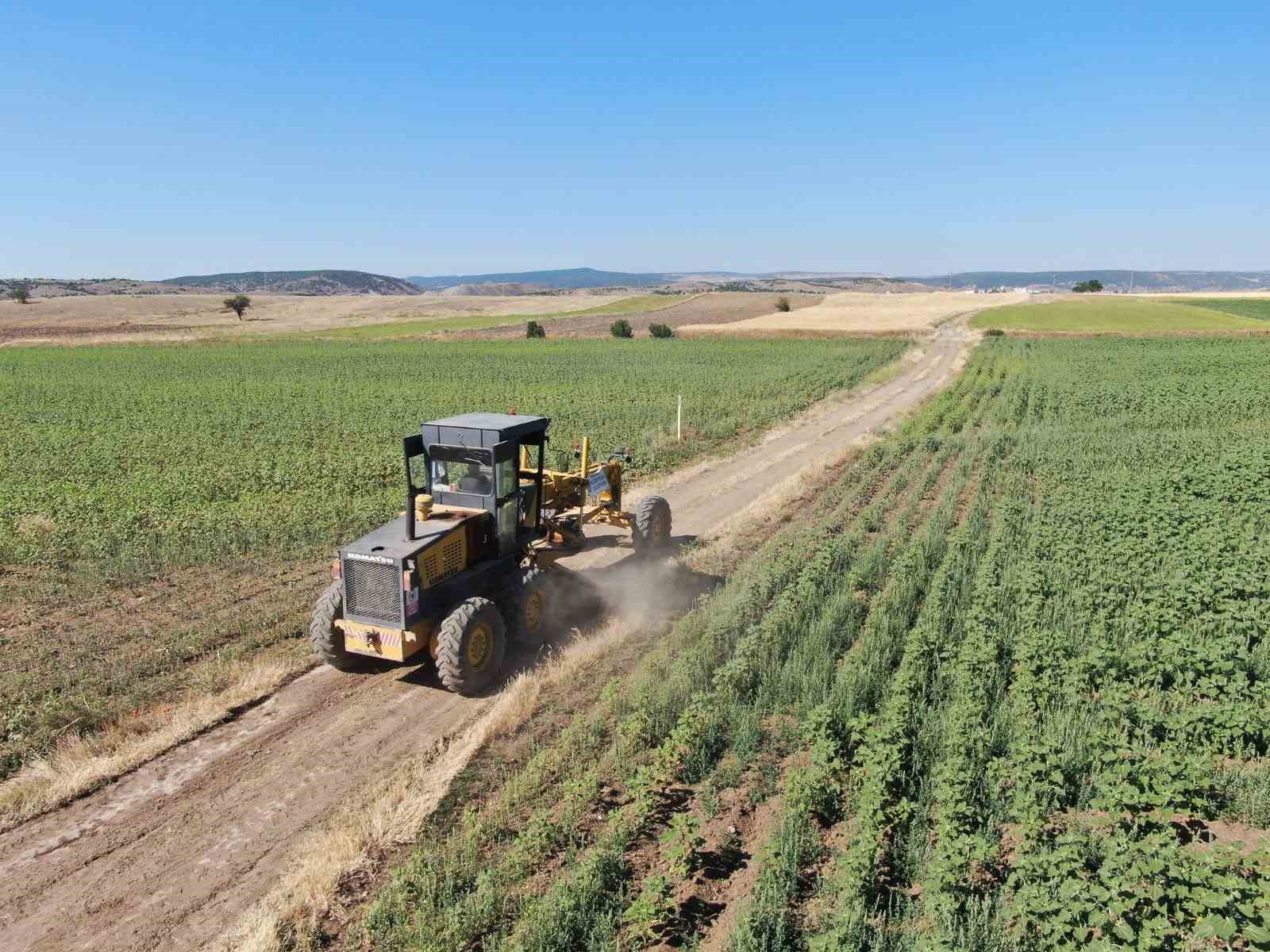 İnönü’de hasat öncesi tarla yollarında çalışma devam ediyor