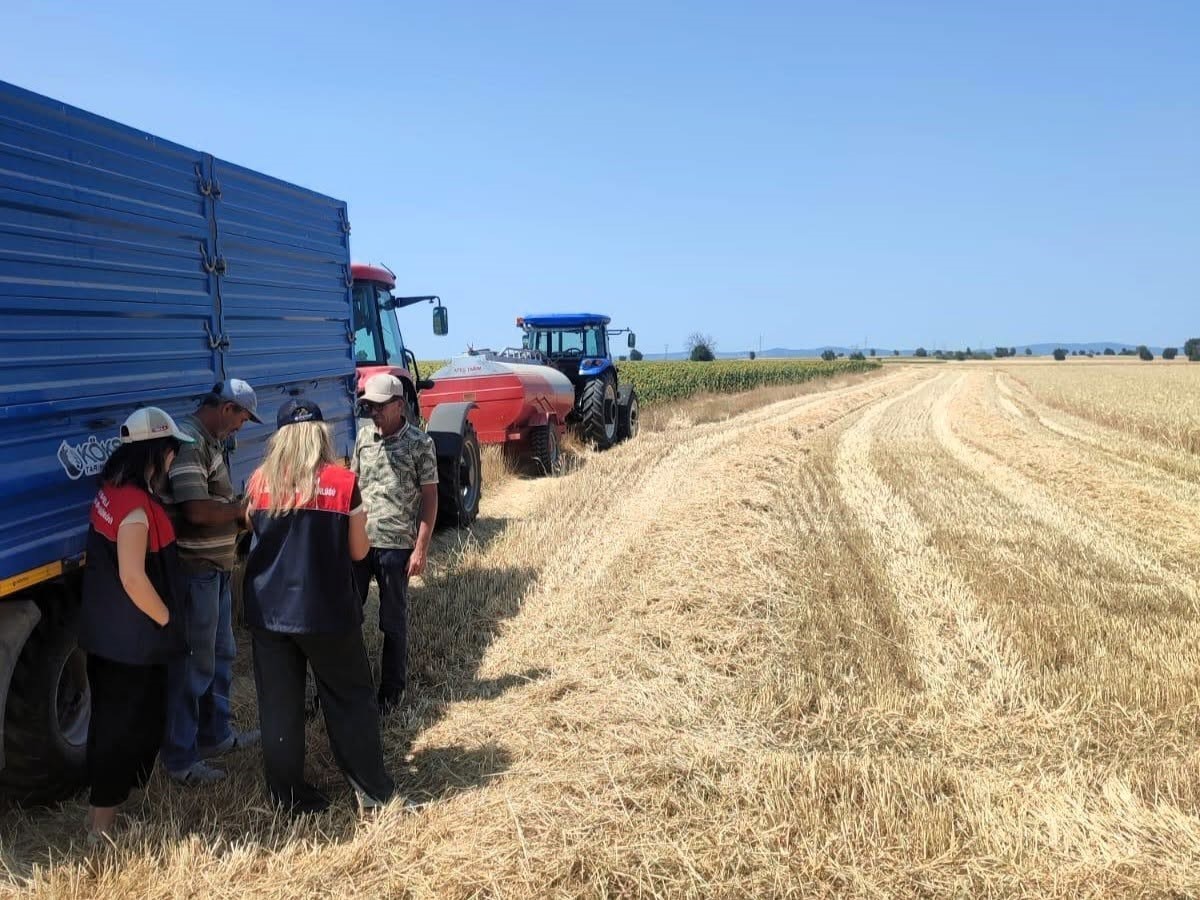 Kırklareli’nde hasat kontrolleri sürüyor