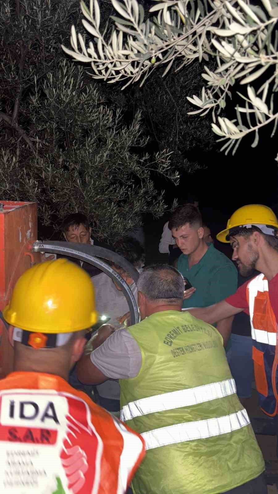 Edremit&rsquo;te zeytinlik alanda &ccedil;ıkan yangın kontrol altına alındı
