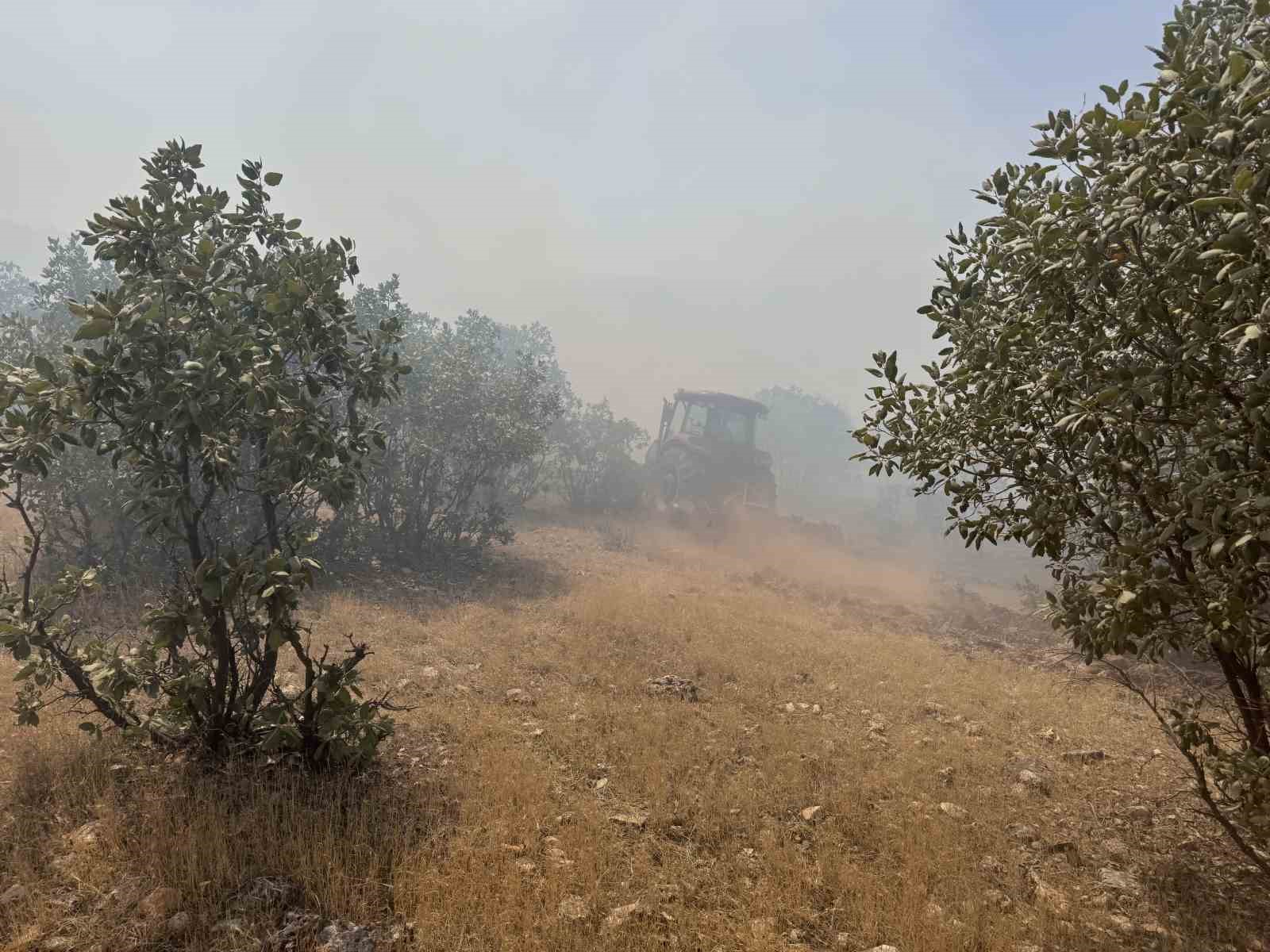 Ağaçlık alanda çıkan yangında çiftçilerin amansız mücadelesi takdir topladı
