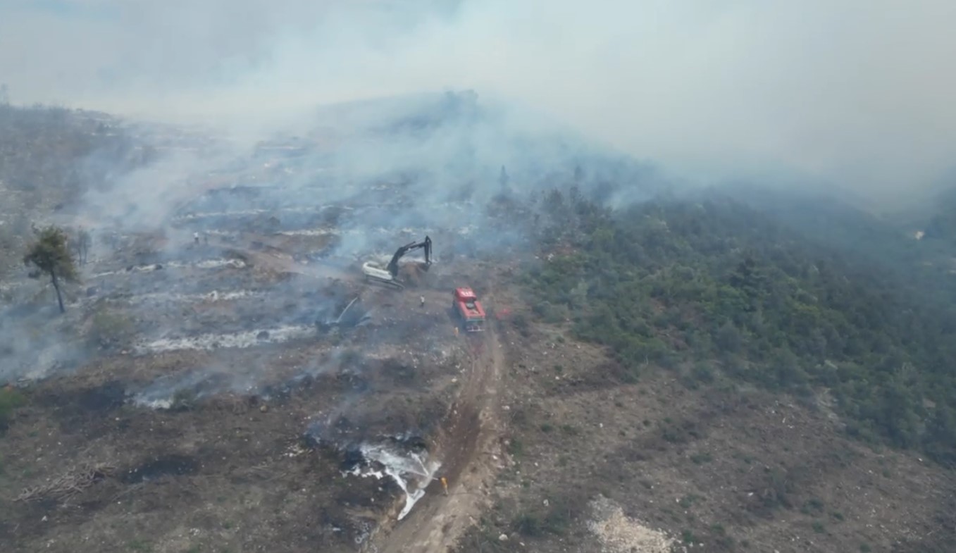 Bilecik’te çıkan orman yangının bıraktığı hasar havadan böyle görüntülendi