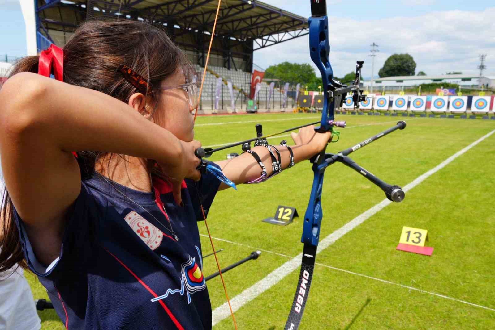 Y&uuml;zlerce ok&ccedil;u yay gerdi, hedefe ok attı
