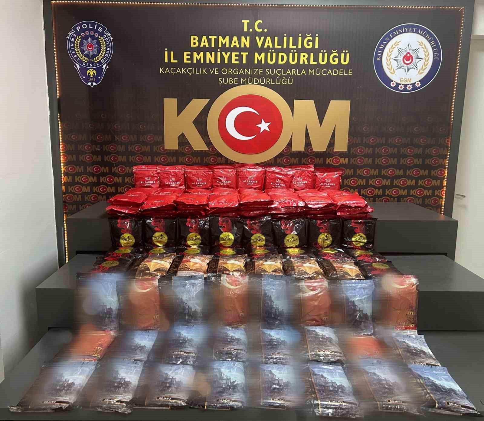 Batman’da 159 kilogram kaçak nargile tütünü ele geçirildi