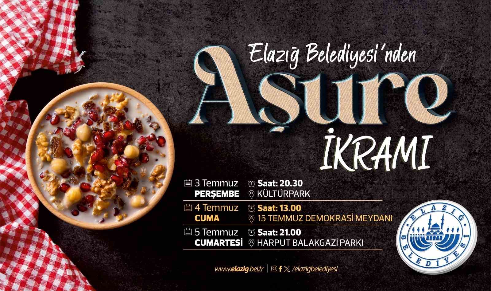 Elazığ Belediyesinden aşure ikramı