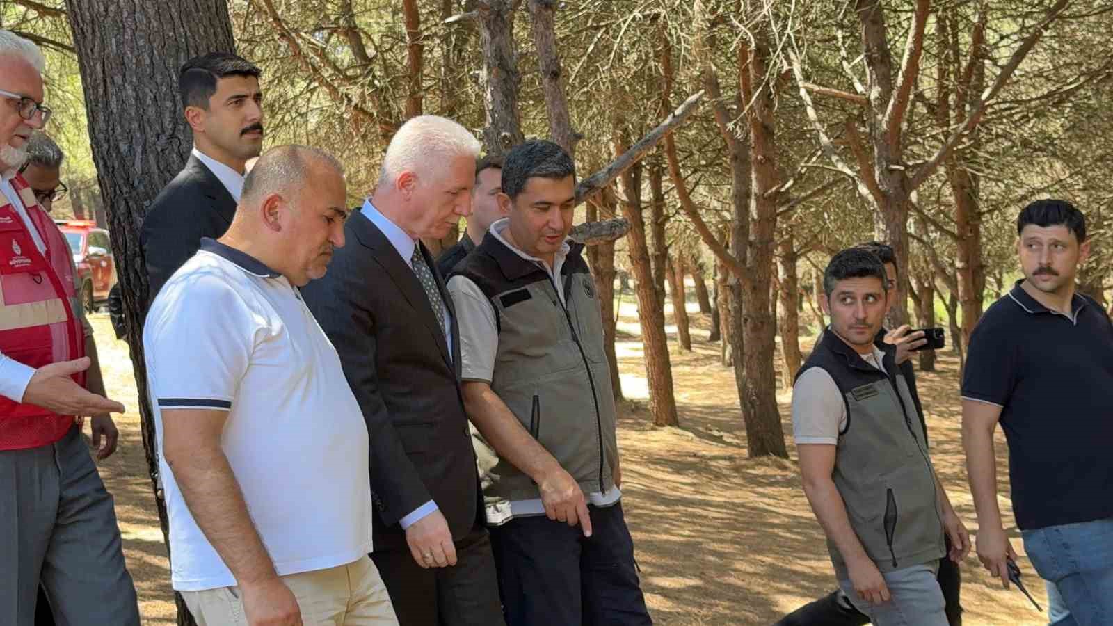 İstanbul Valisi Davut Gül, Sultangazi Kent Ormanı’nda incelemelerde bulundu: "Yangın kontrol altına alındı"