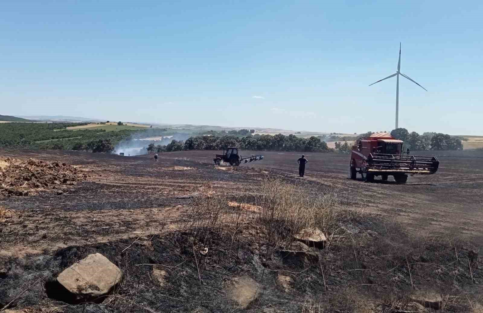 Tekirdağ’da 20 dönüm buğday ekili alan yandı