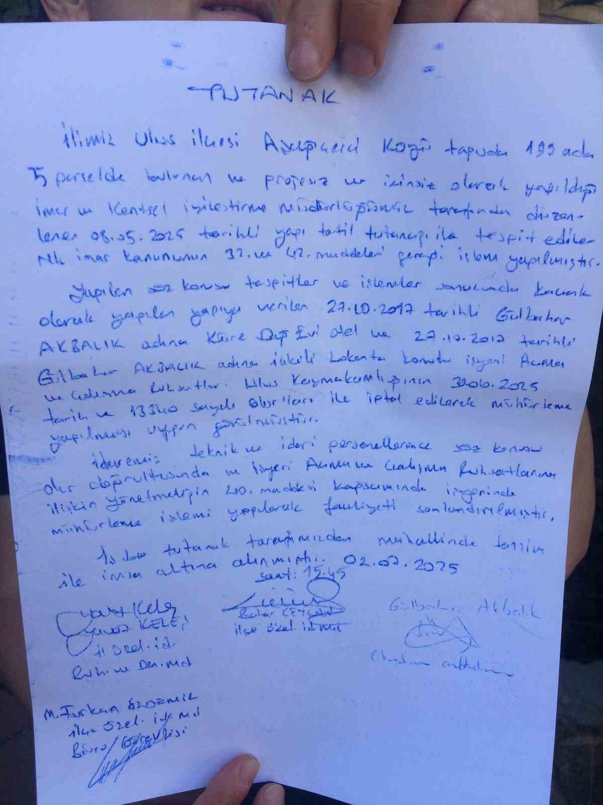 Bartın’da Küre  Evi isimli turistik tesis mühürlendi
