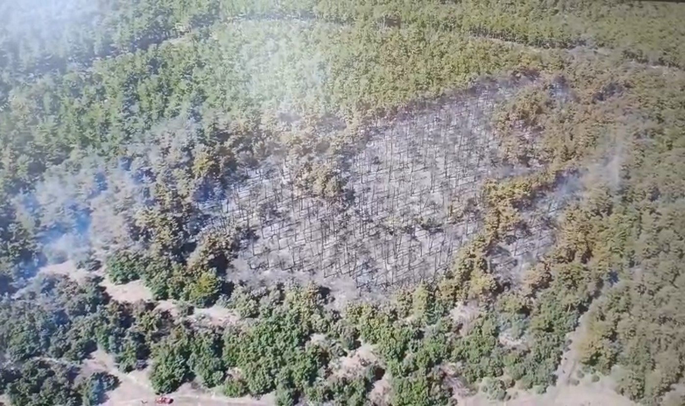 Seyitgazi’de yangının oluşturduğu tahribat havadan görüntülendi
