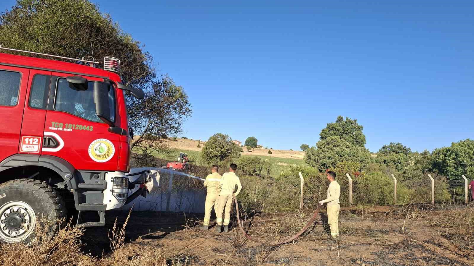 Hisarcık&rsquo;taki arazi yangınında 7 dekar alan zarar g&ouml;rd&uuml;
