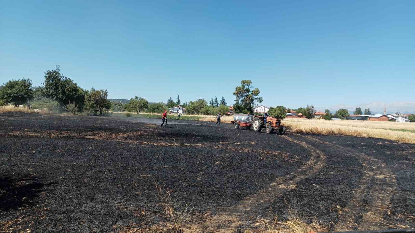 Arpa ekili alanda &ccedil;ıkan yangın ormanlık alana sı&ccedil;ramadan s&ouml;nd&uuml;r&uuml;ld&uuml;
