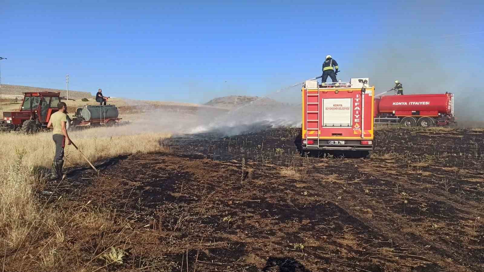 Seydişehir&rsquo;de ekili arazide yangın
