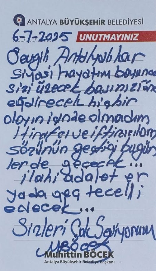 Muhittin Böcek: "Sizi üzecek, başınızı öne eğdirecek hiçbir olayın içinde olmadım"
