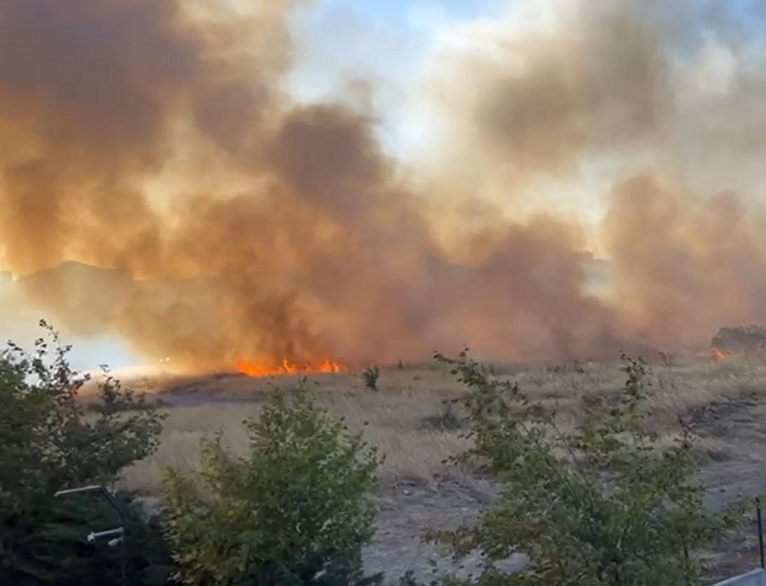 Beylikdüzü’nde otluk alanda yangın