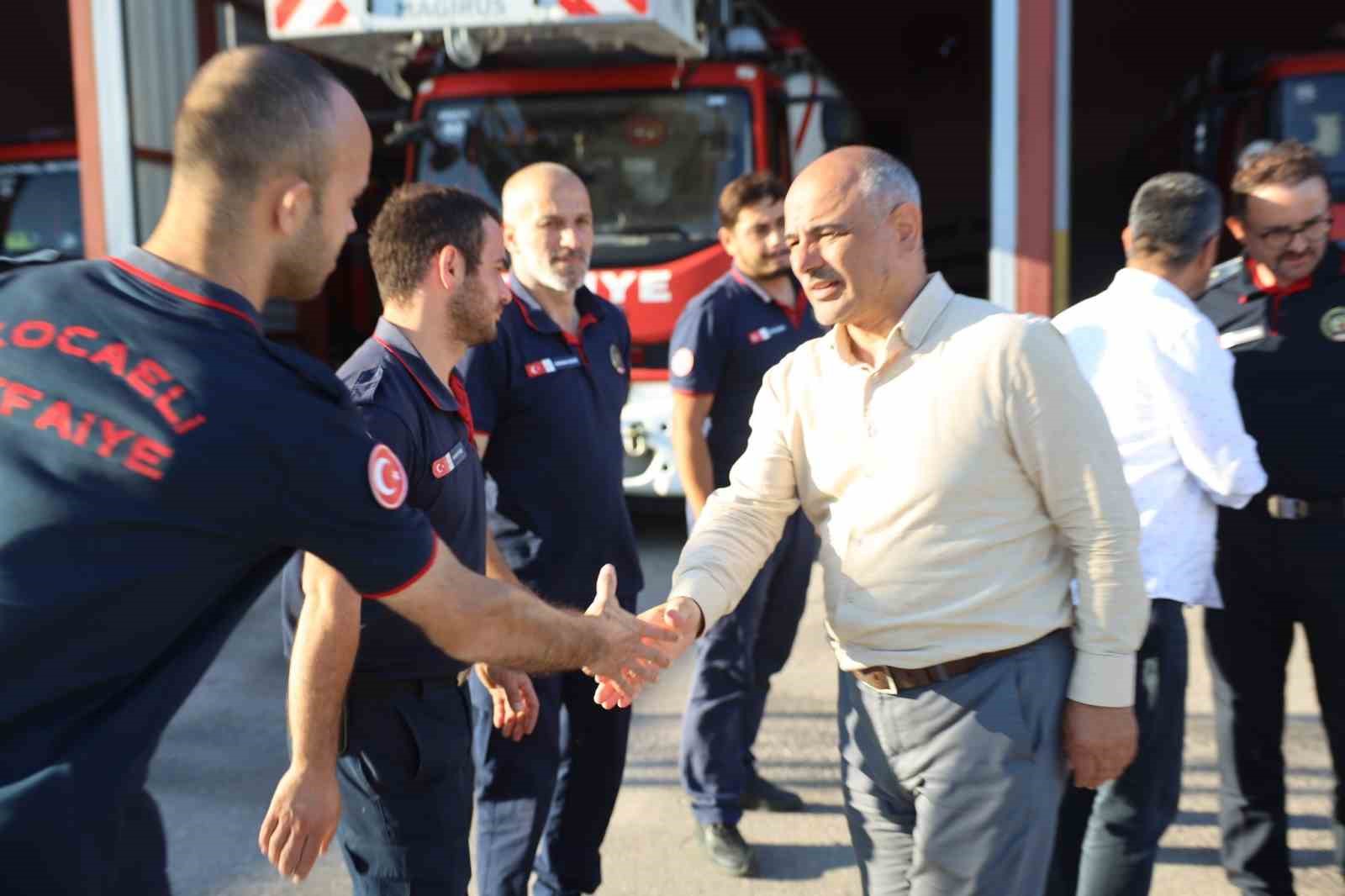 Orman yangınlarında görev alan personele ziyaret