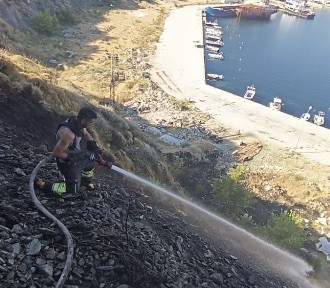 Marmara Adası&rsquo;nda arazi yangını s&ouml;nd&uuml;r&uuml;ld&uuml;
