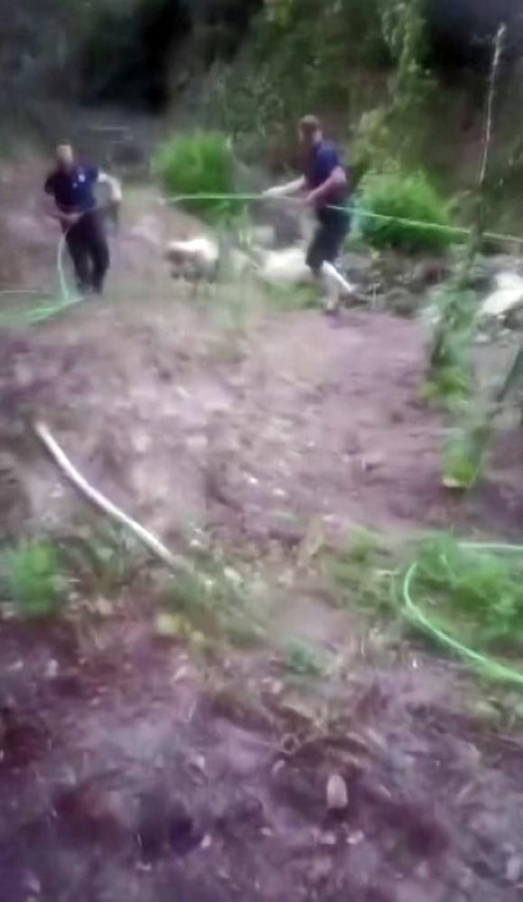 Bahçesini sulamak için içme suyu hattını deldi
