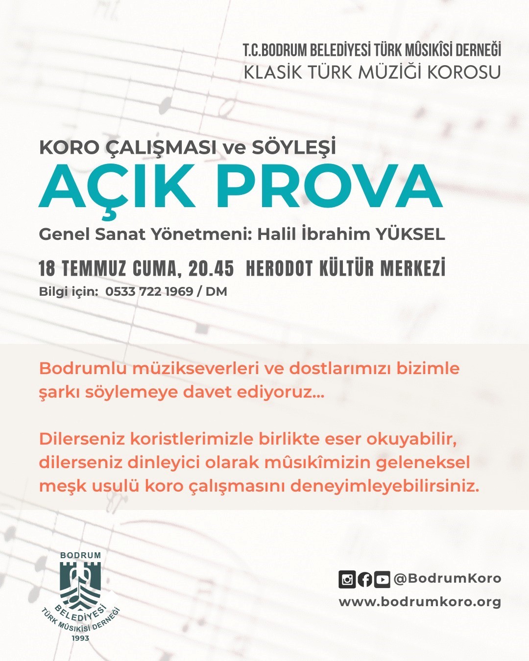 Klasik T&uuml;rk M&uuml;ziği Korosundan a&ccedil;ık prova
