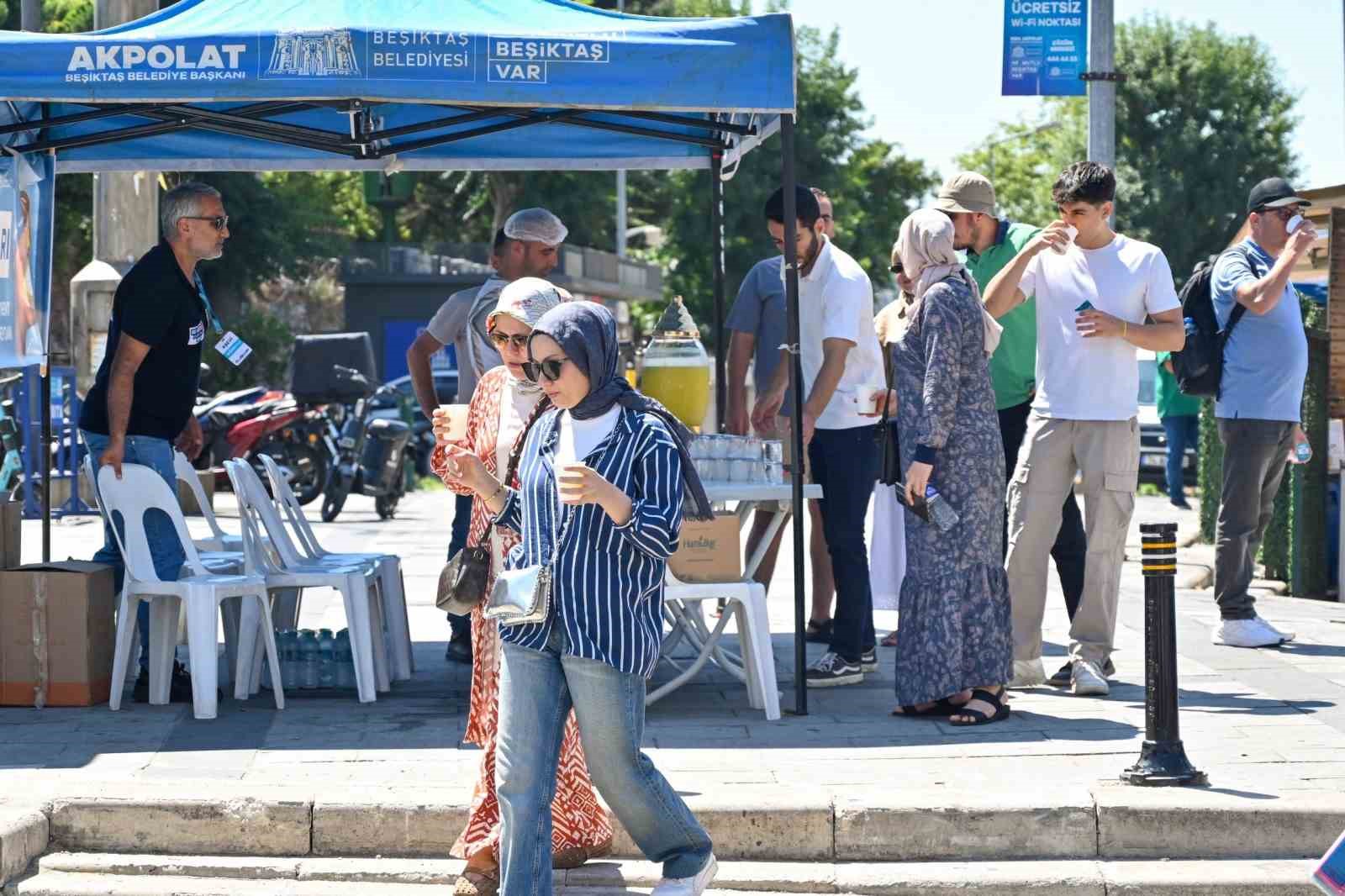 Beşiktaş’ta sıcak havalara karşı serinleme noktaları kuruldu
