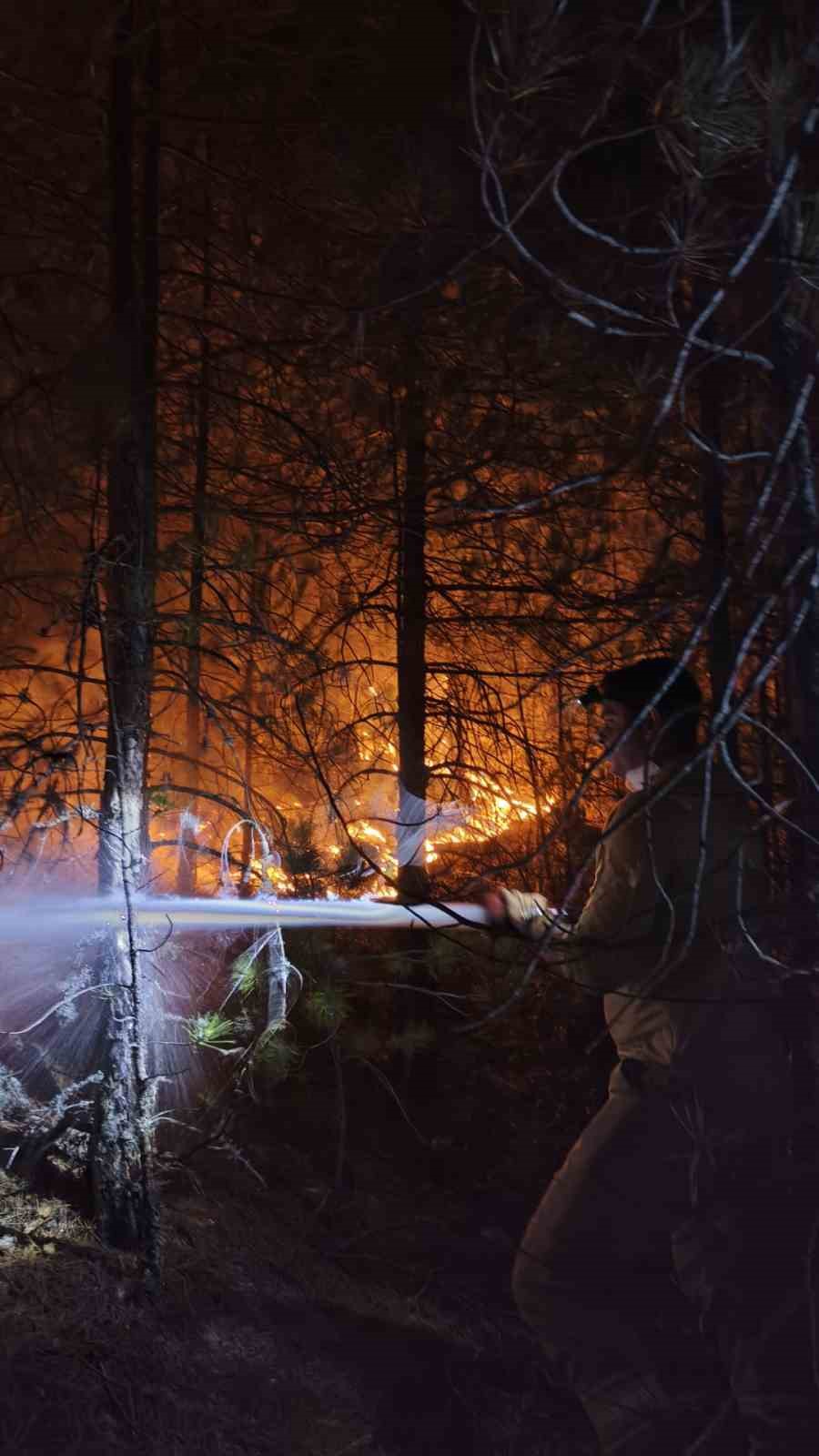 Sındırgı’da yangınla mücadele sürüyor