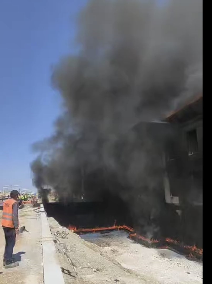 Babaeski’de yüksek hızlı tren şantiyesinde yangın çıktı
