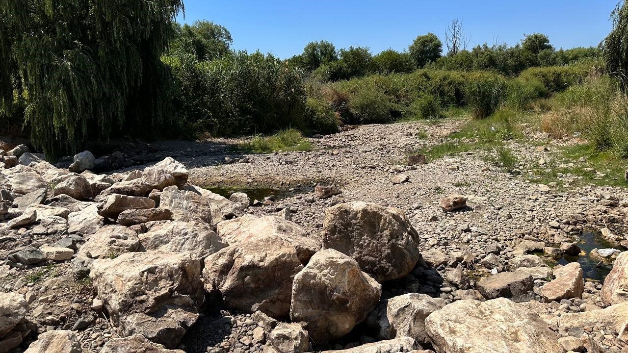 İznik&rsquo;te kuraklık alarmı...&Ccedil;akırca deresi kurudu, g&ouml;l &ccedil;ekilmeye başladı
