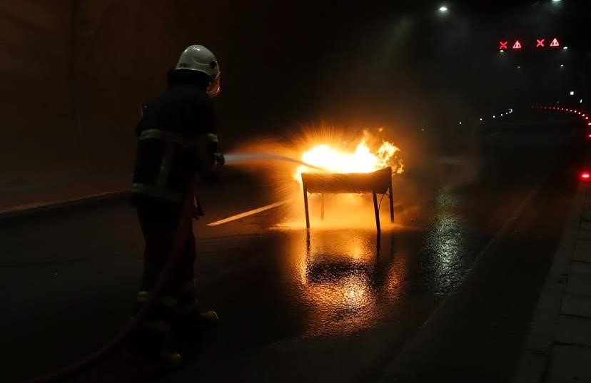 Artvin’de tüneldeki yangın tatbikatı gerçeğini aratmadı