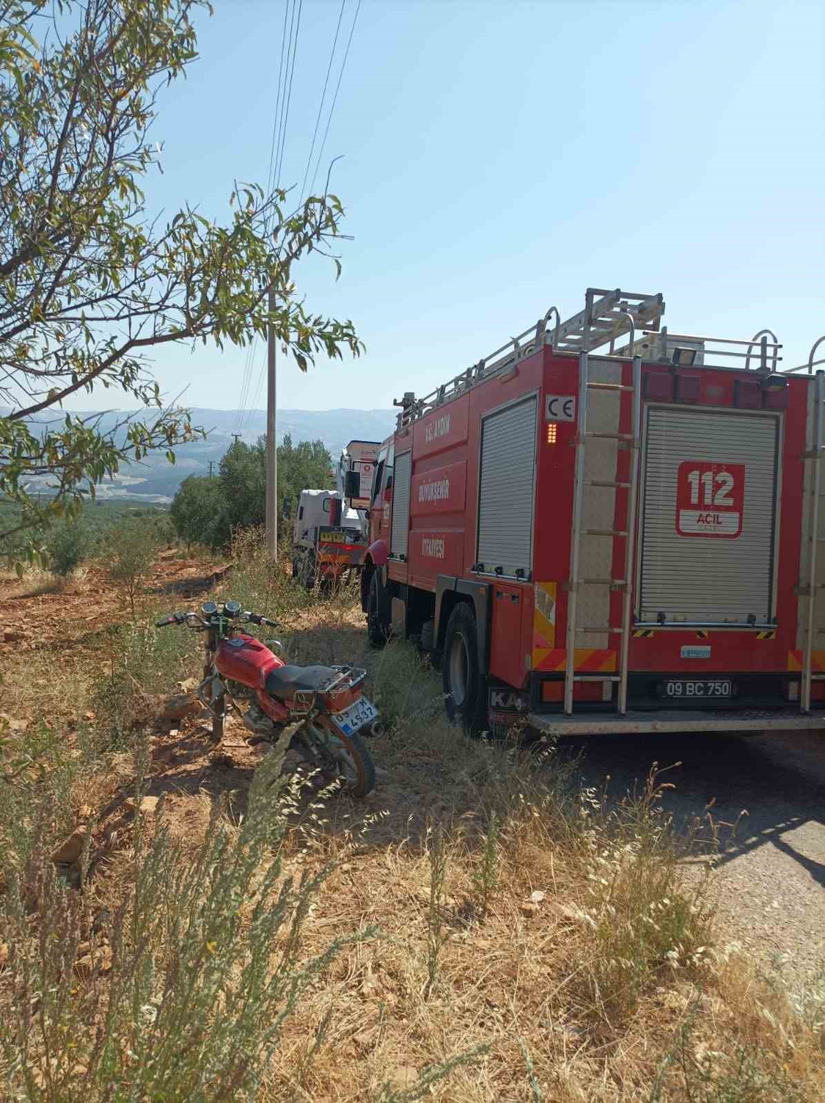 Karacasu&rsquo;da tarım arazisi yandı, Başkan B&uuml;y&uuml;kyapıcı uyardı
