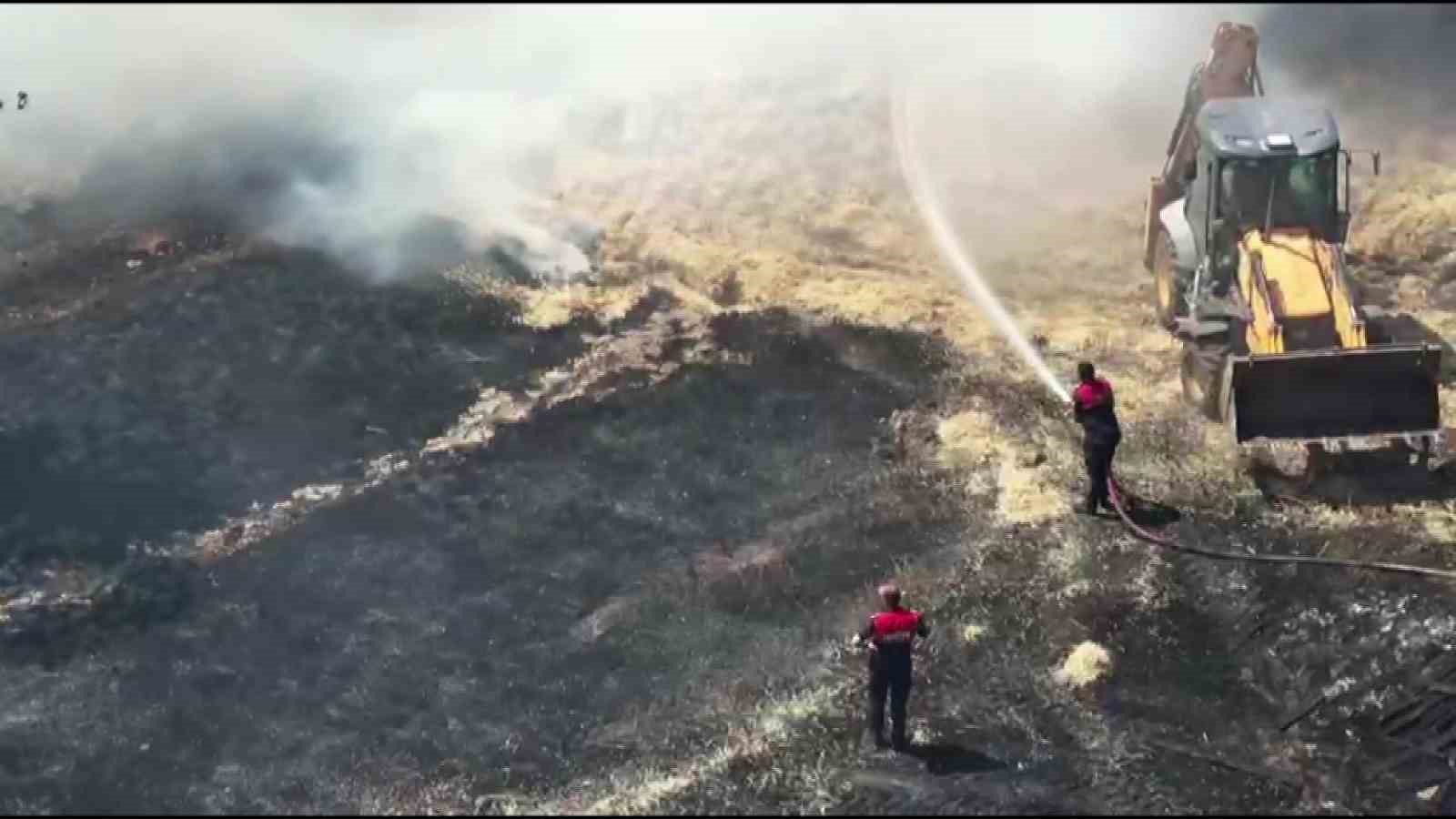 Amasya’da yanan 500 dönümlük alan havadan görüntülendi
