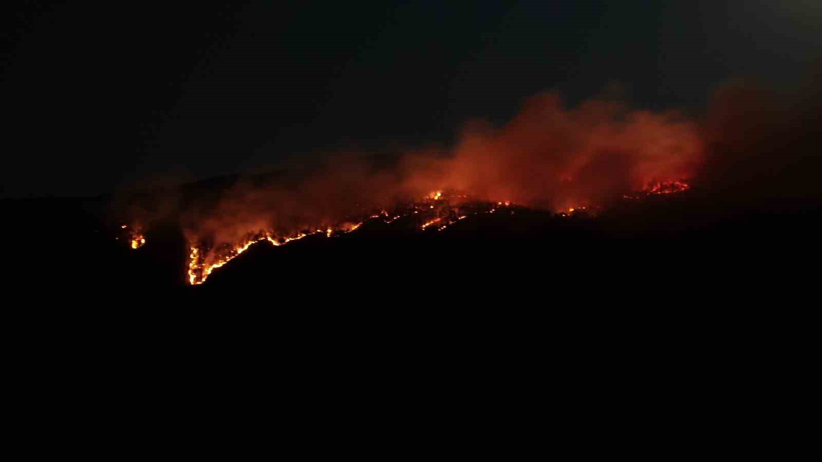 Çankırı’daki orman yangını havadan görüntülendi