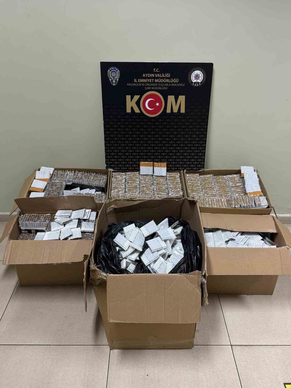 Aydın’da 63 bin 200 adet tütün doldurulmuş makaron ele geçirildi