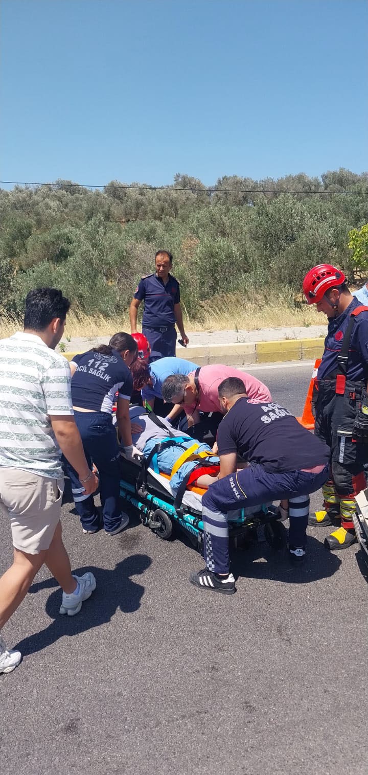 G&ouml;me&ccedil;&rsquo;te tek taraflı trafik kazası: 1 kişi yaralandı
