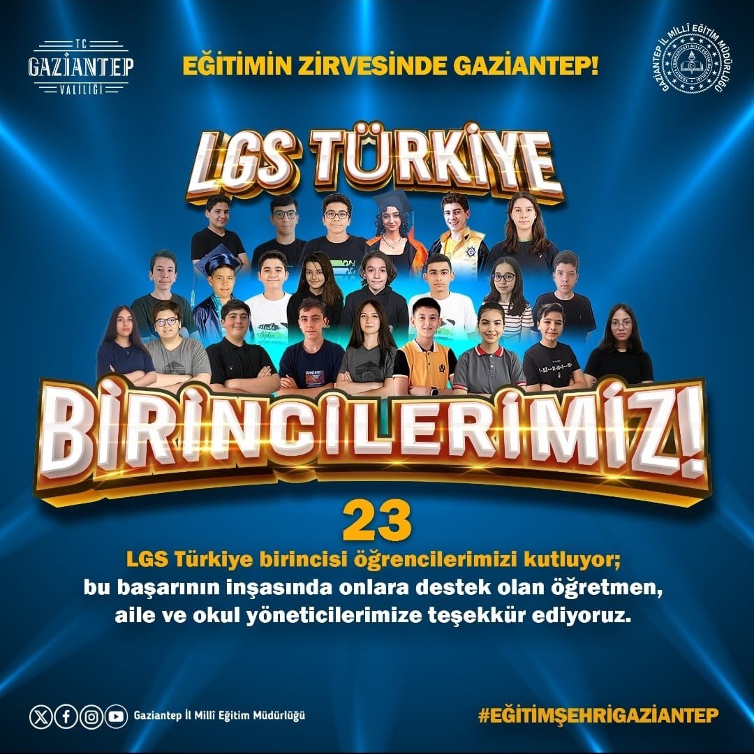 Gaziantep&rsquo;in LGS başarısı g&ouml;z doldurdu
