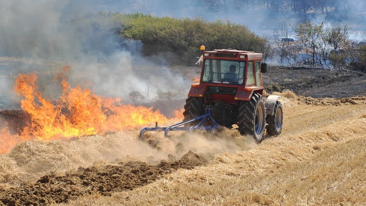 Edirne’de orman ve anız yangınına havadan ve karadan müdahale sürüyor