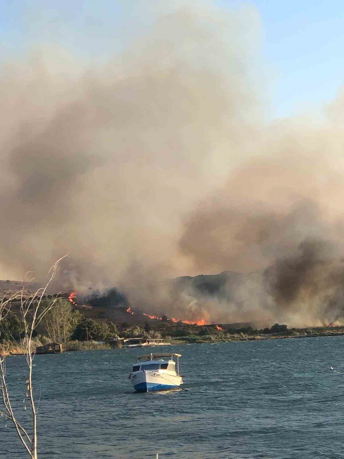 Aliağa’da otluk alanda yangın