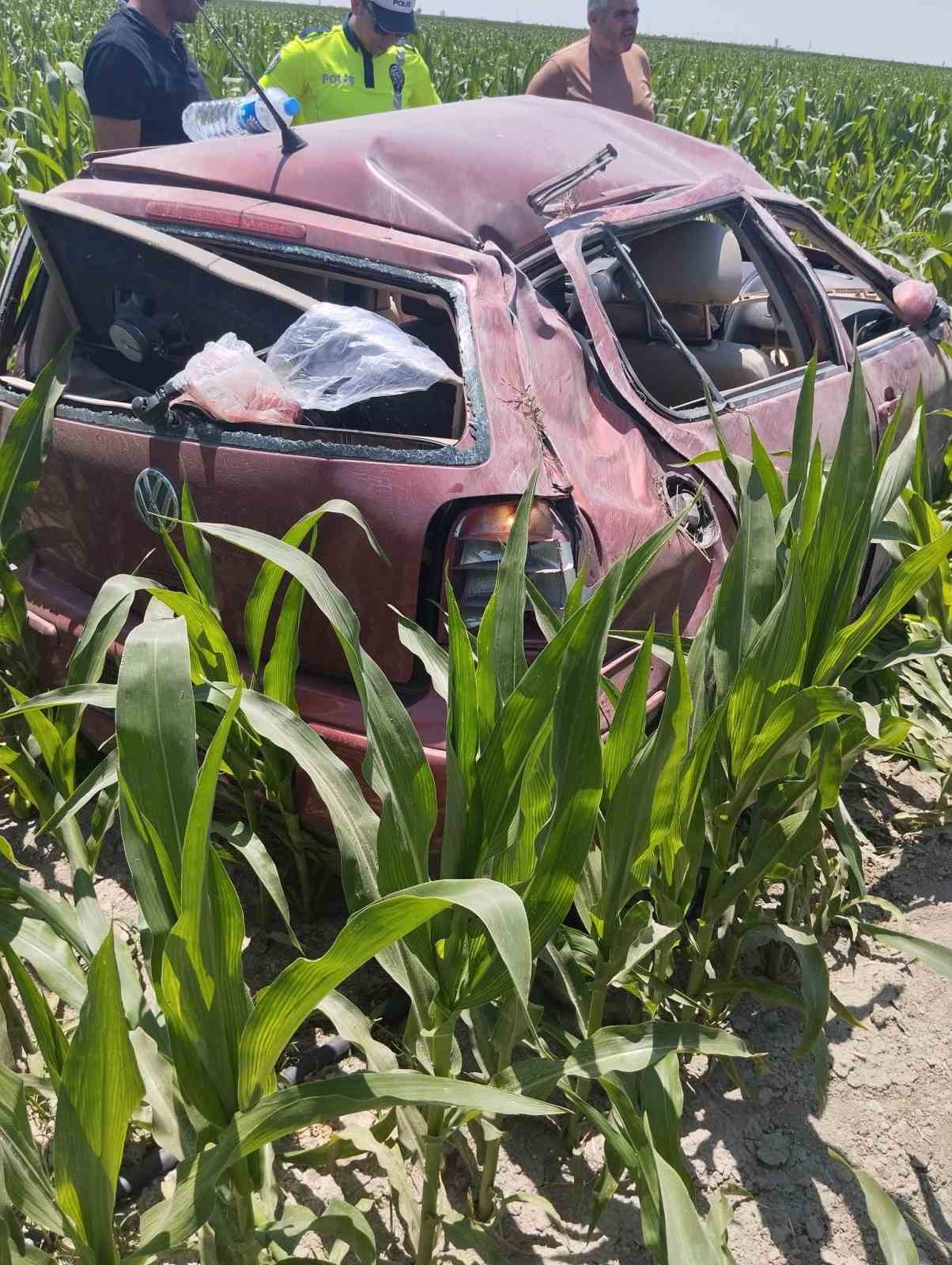 Kontrolden &ccedil;ıkan otomobil takla attı: 1 yaralı
