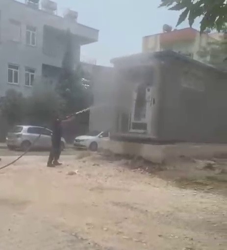 Sıcak havalar trafo yangınına neden oldu
