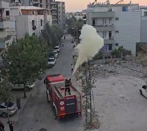 Adıyaman’da elektrik hattında yangın çıktı