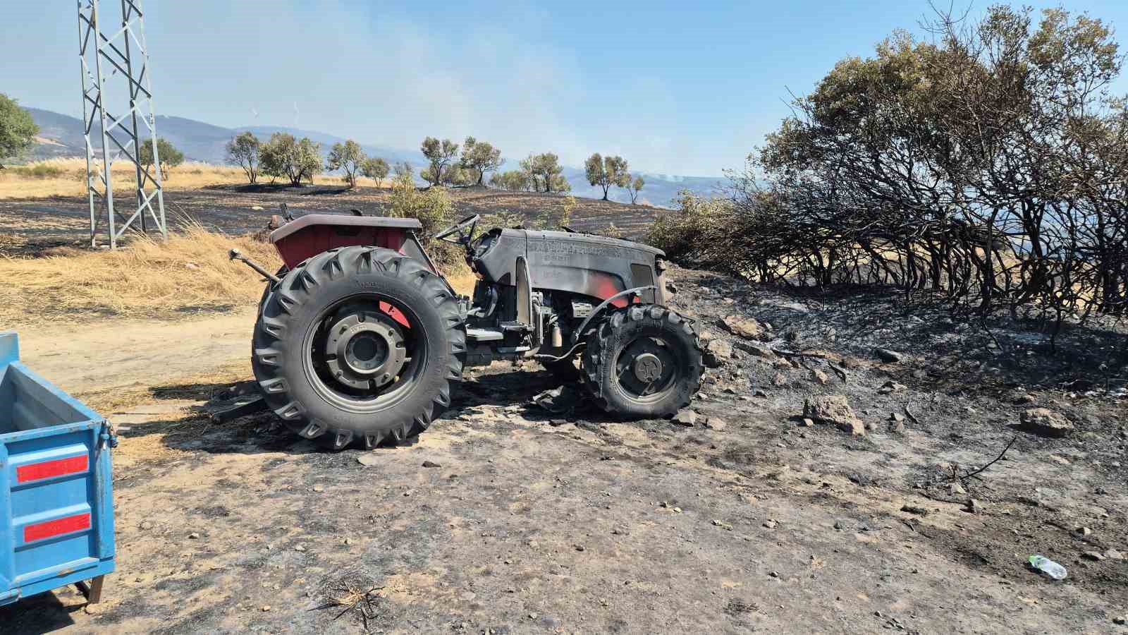 Şarköy’de orman yangınında araçlar küle döndü