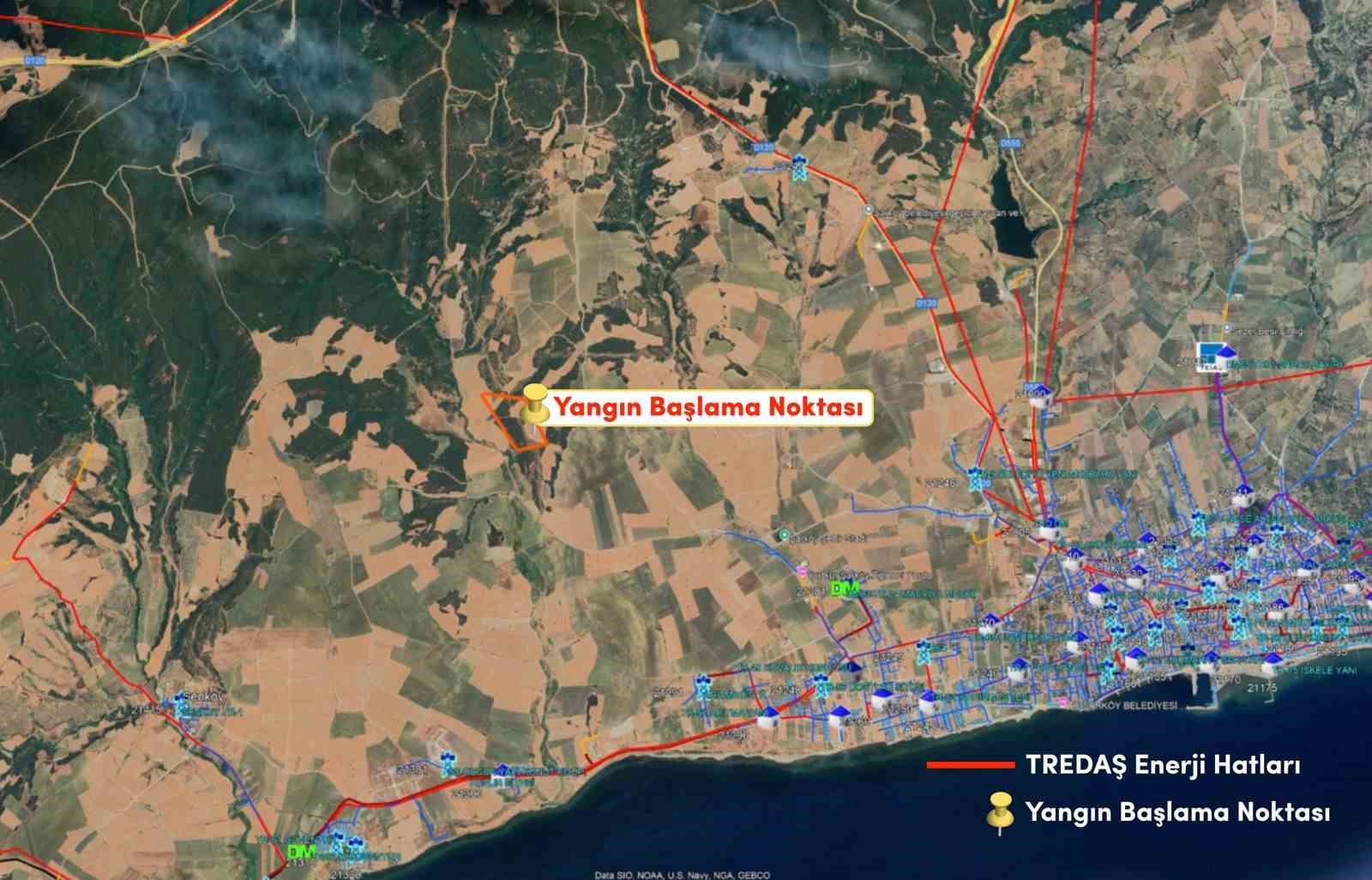 TREDAŞ: "Yangın bölgesinde bize ait enerji hattı bulunmamaktadır"