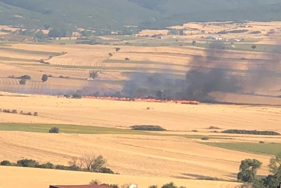 Malkara’da anız yangını: 200 dönüm buğday tarlası kül oldu