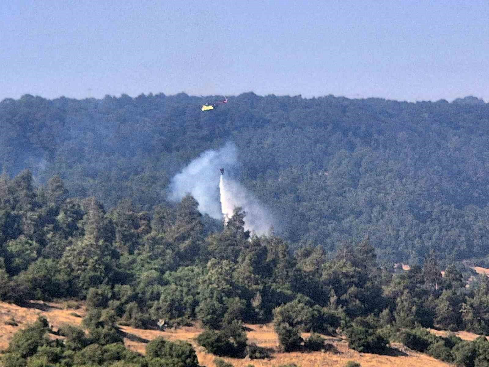 Balıkesir’deki orman yangınına havadan müdahale tekrar başladı