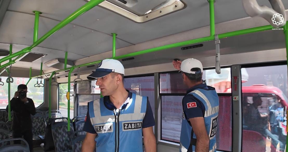Mardin’de zabıta ekipleri toplu taşıma araçlarında klima denetimi yaptı