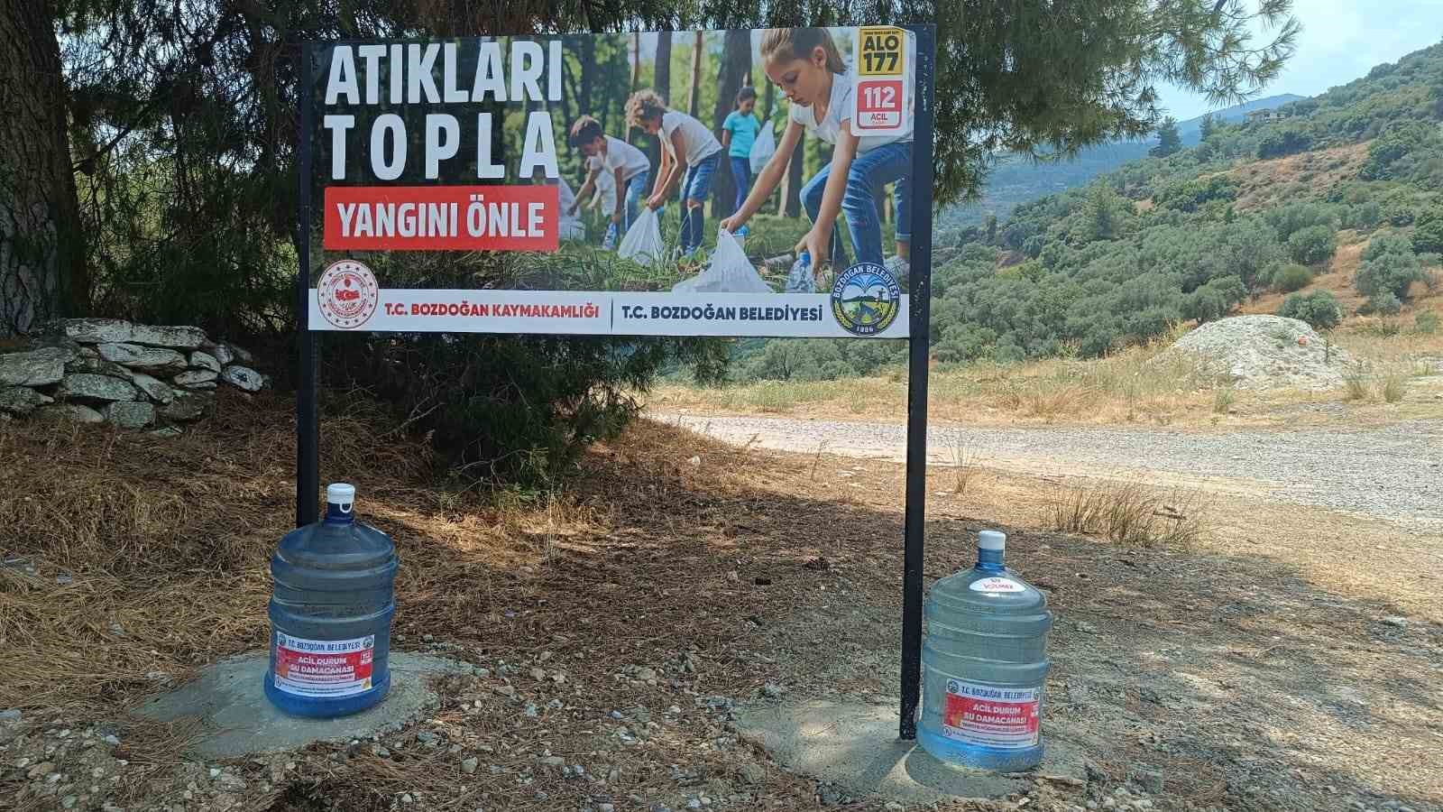 Bozdoğan Belediyesi’nden yangınlara karşı damacanalı önlem