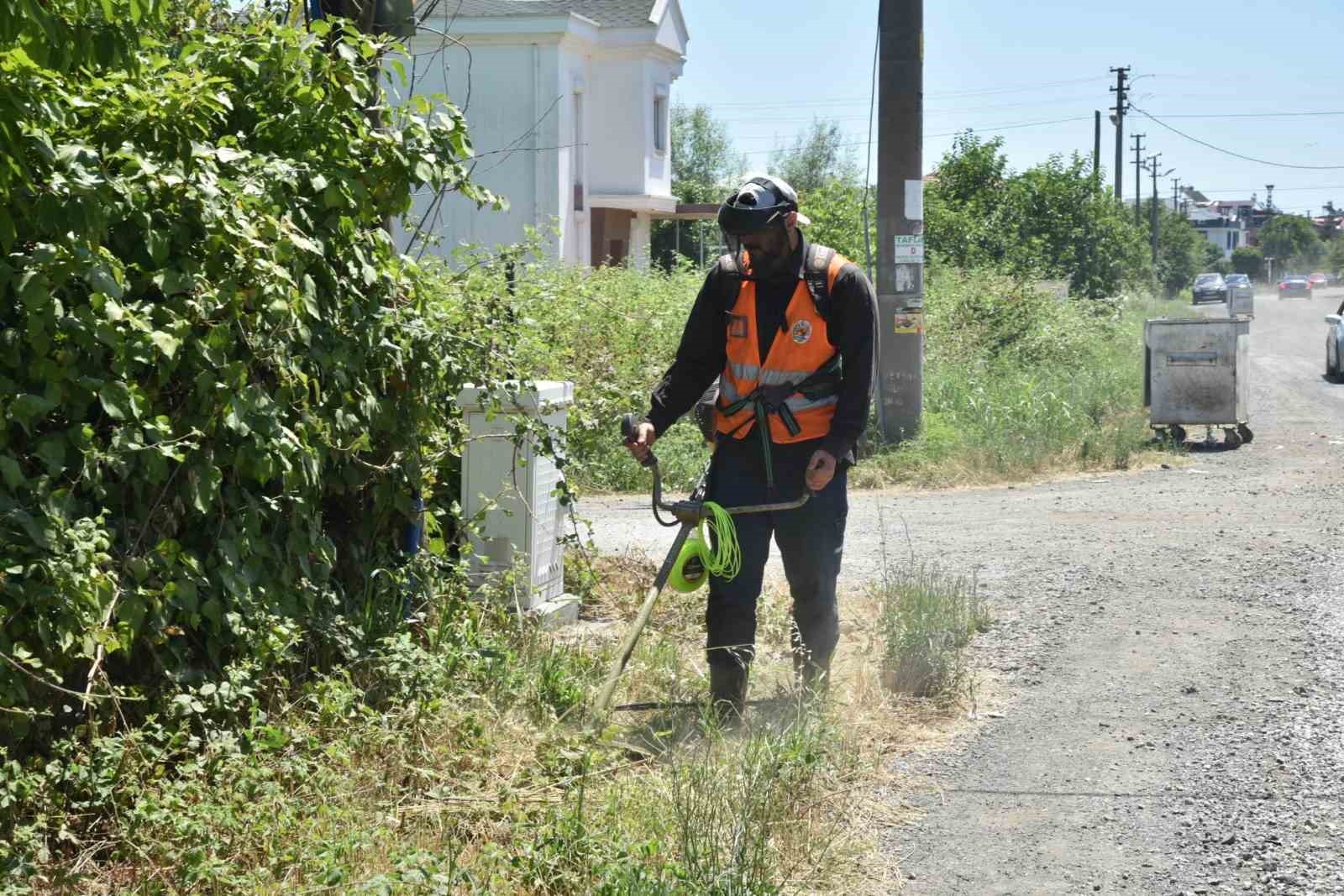 Atakum&rsquo;da yeşil alanlarda bakım &ccedil;alışması
